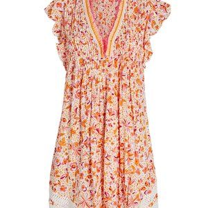 Poupette St Barth - Mini Sasha Dress - White Pink Tulip